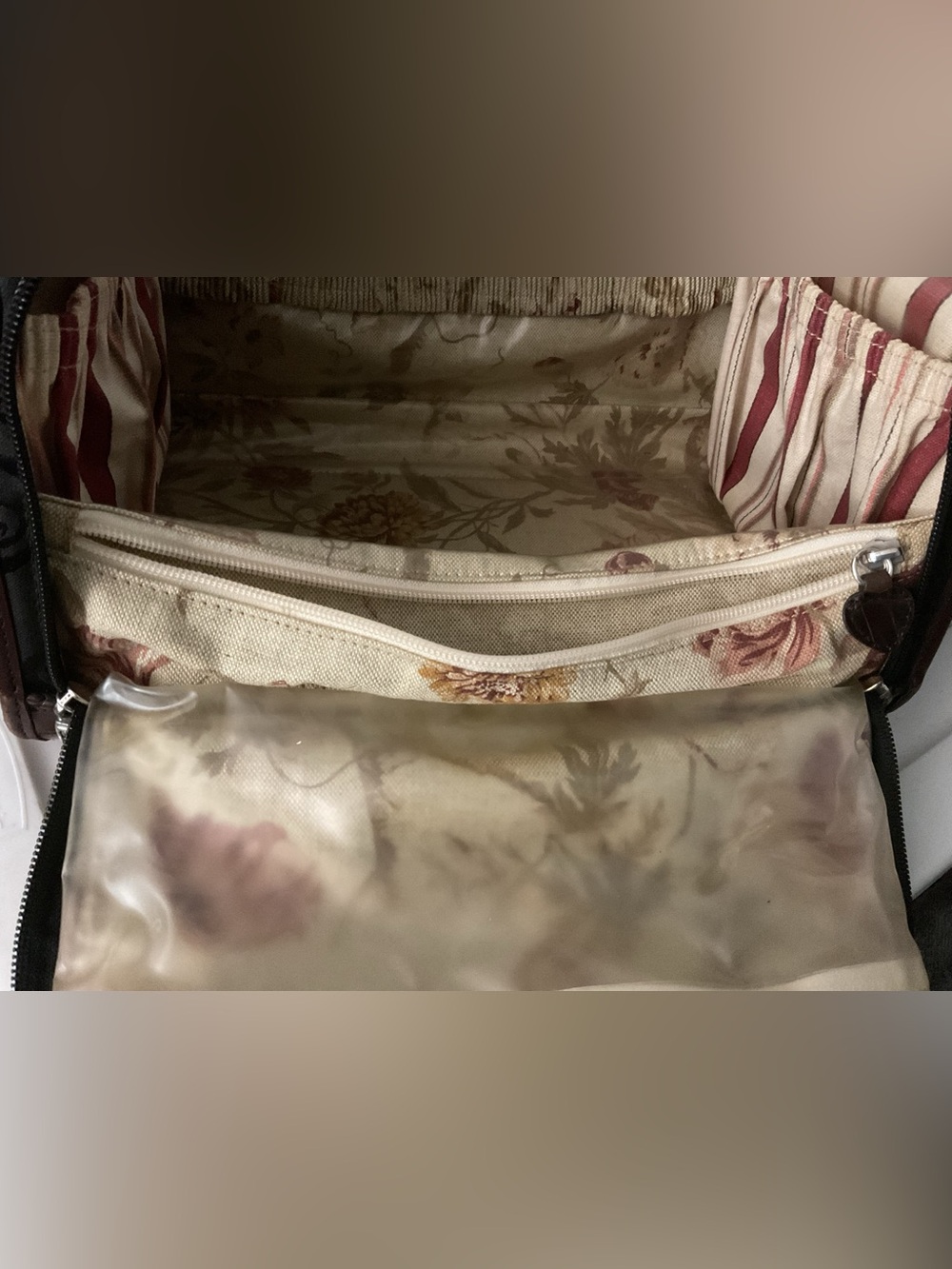 RARE Brighton Croc Embossed Travel Vanity Train Case Weekender COMPLETE - Picture 11 of 16
